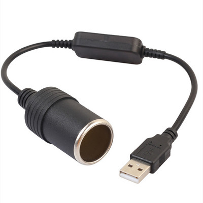Pārveidotāja adaptera vadu kontroliera USB pieslēgvieta uz 12 V automašīnas cigarešu piesmēķētāja ligzdas barošanas vadu