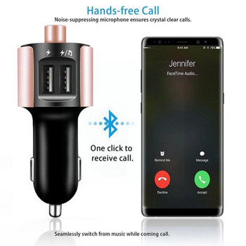 Безжичен Bluetooth FM трансмитер Хендсфри комплект за кола Адаптер Зарядно устройство Плейър Автомобилен MP3 Кола 3.4A Автомобилен модулатор USB двойно радио