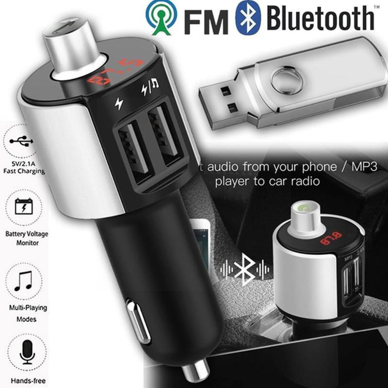 Transmițător FM fără fir Bluetooth Kit Mâini libere Adaptor Încărcător Player Auto MP3 Auto Modulator Auto 3.4A USB Dual Radio