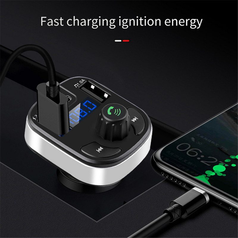 Automobilski Bluetooth 5.0 FM odašiljač Dual USB 3.1A Brzi punjač Automobilski LED MP3 Modulator Player Bežični handsfree audio prijemnik
