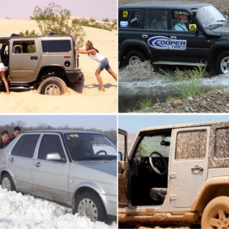 Automobilių sniego grandinės Automobilių sniego purvo padangų traukos kilimėlis ratų grandinė Neslidžios neslystančios sukibimo vikšrai Įrankiai Toyota visureigiams Jeep Truck