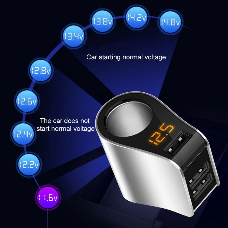 12V-24V Distribuitor de priză pentru brichetă auto Încărcător USB automat 3 Încărcare USB Prize pentru brichetă Adaptor de alimentare