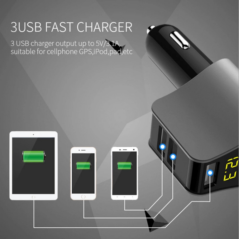 12V-24V Distribuitor de priză pentru brichetă auto Încărcător USB automat 3 Încărcare USB Prize pentru brichetă Adaptor de alimentare