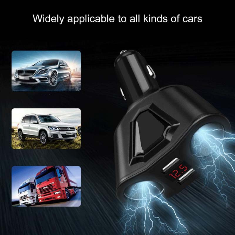 Auto 2Usb 2 sigaretisüütaja toitelaadija 12-24V 5V 3,1A kiirlaadimine mobiiltelefoni arvutikaamera laadimiseks