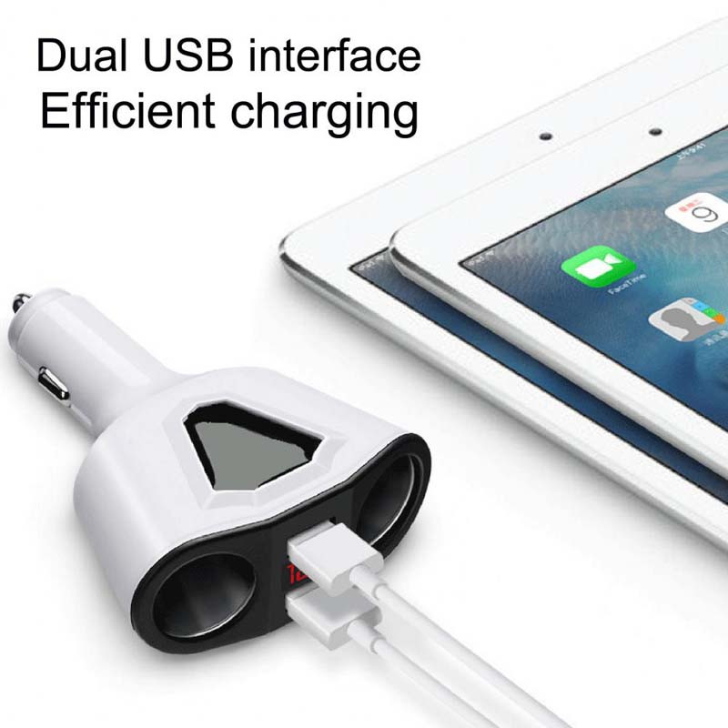 Auto 2Usb 2 sigaretisüütaja toitelaadija 12-24V 5V 3,1A kiirlaadimine mobiiltelefoni arvutikaamera laadimiseks