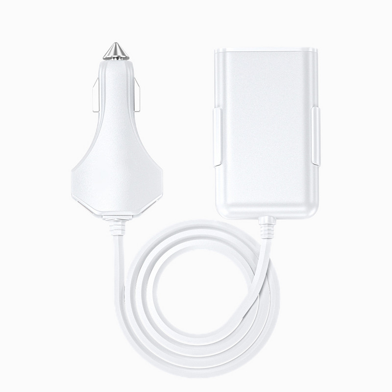 4 priključka, siguran auto punjač, stražnja kopča, brzo punjenje, visoka kompatibilnost, adapter za upaljač, praktičan s kabelom, prijenosni USB