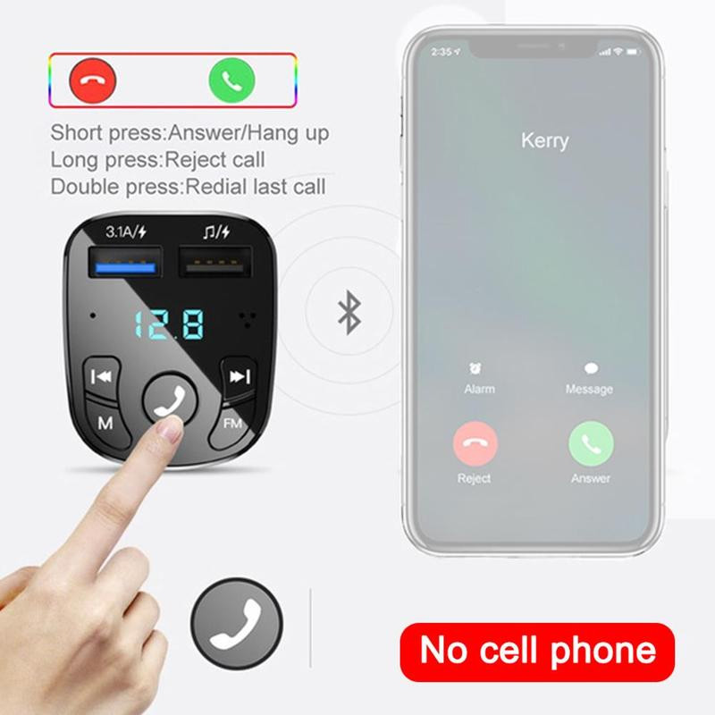 Αυτοκίνητο Hands-free Ασύρματο πομπό Bluetooth FM Φορτιστής MP3 TF U Δίσκος Αναπαραγωγή μουσικής Οθόνη LED Bluetooth Διπλός φορτιστής αυτοκινήτου USB