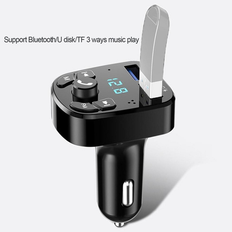 Αυτοκίνητο Hands-free Ασύρματο πομπό Bluetooth FM Φορτιστής MP3 TF U Δίσκος Αναπαραγωγή μουσικής Οθόνη LED Bluetooth Διπλός φορτιστής αυτοκινήτου USB