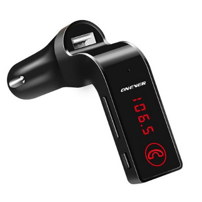 Kit auto Bluetooth Transmițător FM Player MP3 Suport card TF BT Apel Mâini libere Încărcător auto pentru iPhone Samsung Livrare gratuită G7