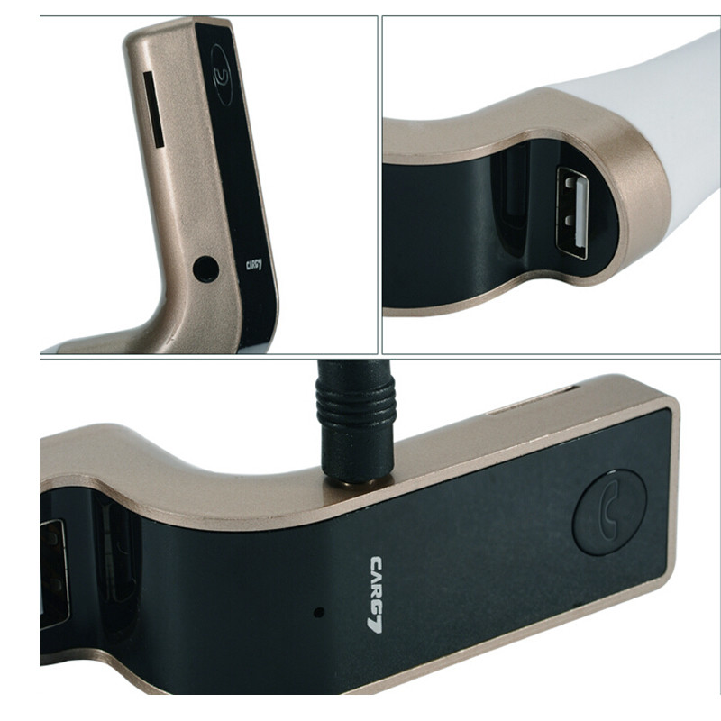 Kit auto Bluetooth Transmițător FM Player MP3 Suport card TF BT Apel Mâini libere Încărcător auto pentru iPhone Samsung Livrare gratuită G7