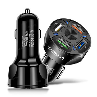 4 priključka USB PD brzi auto punjač QC3.0 tip C brzo punjenje adapter za automobil utičnica za upaljač razdjelnik za mobilni telefon