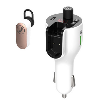 VR робот Car Aux FM трансмитер Bluetooth Car MP3 Music Audio Player Комплект за свободни ръце за кола със слушалка Type-c PD Fast Charger