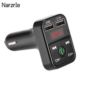 Auto Bluetooth-ühilduv komplekt FM-saatja vabakäeseade auto MP3-heli muusikapleier Kahe USB-raadiomodulaator 2.1A automaatne USB-laadija