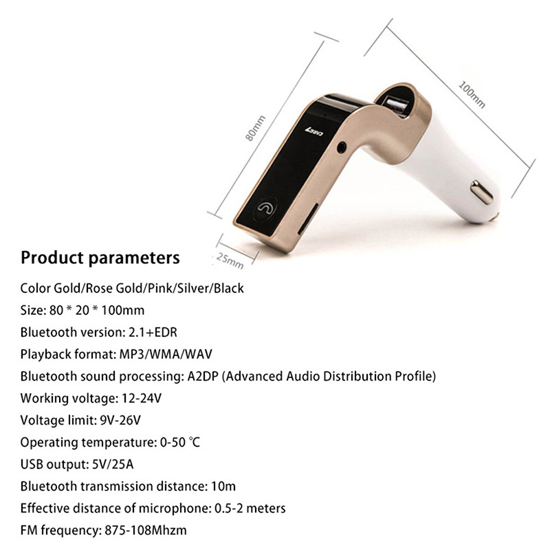 Transmițător FM Bluetooth 5.0 Încărcător rapid de mașină USB dublu Receptor audio fără mâini fără fir Player MP3 automat Transmițător FM
