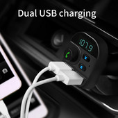 KEBIDUMEI FM-saatja Stereo-auto MP3-mängija 3.1A kahe USB-ga autolaadija Bluetooth-ühilduv vabakäe autokomplekt FM-modulaator