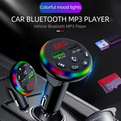 Transmițător FM reglabil la 90 de grade Bluetooth 5.0 EDR Receptor audio wireless Mâini libere 3.1A Încărcător rapid USB dublu U-disk TF
