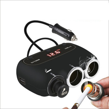 12-24V многофункционално зарядно за кола Автомобилна запалка Два USB порта Интелигентно бързо зареждане с откриване на автомобилно напрежение
