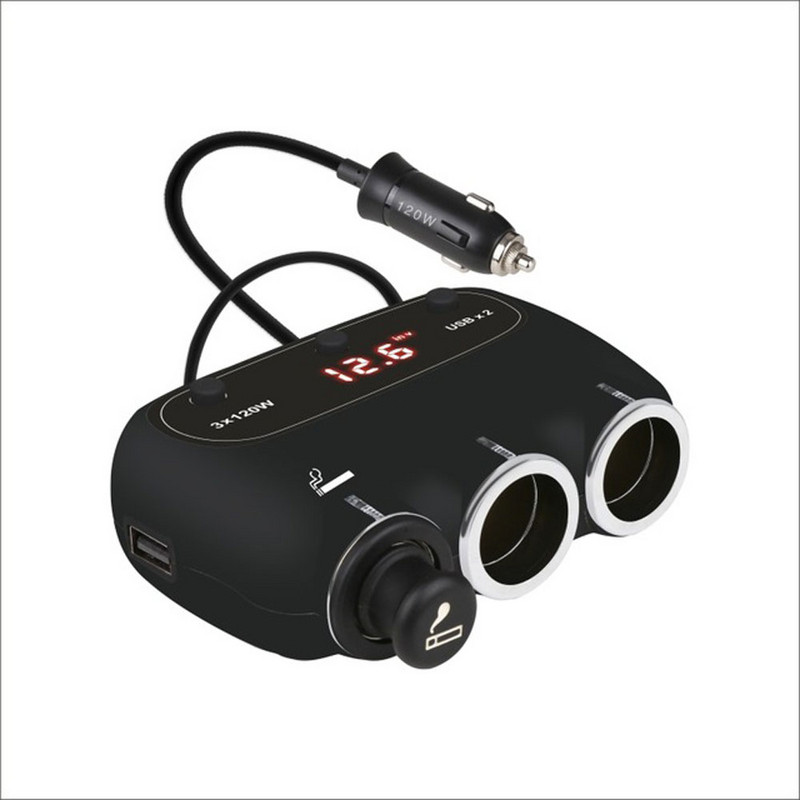 12-24 V auto multifunktsionaalne laadija auto sigaretisüütaja kahe USB-pordiga nutikas kiirlaadimine koos auto pingetuvastusega