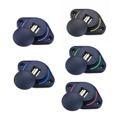 12/24 V sõidukibussi autopaadid LED kahe indikaatoriga 2 pordiga USB laadija alalisvoolu pistikupesa 5 V 3,1 A universaalne veekindel toiteadapter