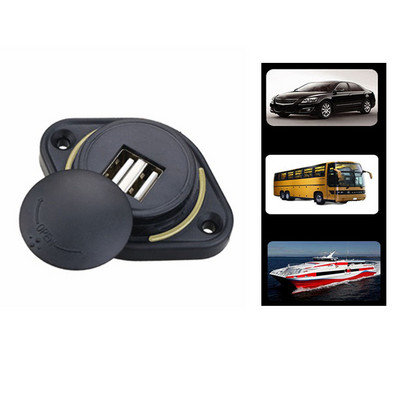 12/24 V sõidukibussi autopaadid LED kahe indikaatoriga 2 pordiga USB laadija alalisvoolu pistikupesa 5 V 3,1 A universaalne veekindel toiteadapter