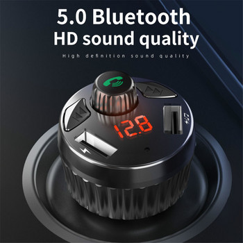 Автомобилен Bluetooth FM трансмитер MP3 плейър Хендсфри комплект за кола Поддържа U диск 3.1A Двойно USB зарядно Захранващ адаптер за XIAO MI IPHONE