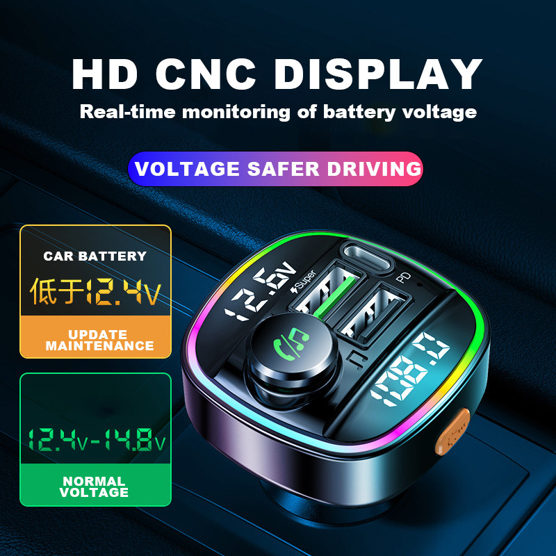 QC3.0 Super Fast Charge Πομπός FM Bluetooth Handsfree Audio Mp3 Player 22,5W USB Φορτιστής αυτοκινήτου Προσαρμογέας Bluetooth Διαμορφωτής FM