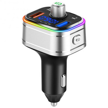 Hands-free Bluetooth Car MP3 Player FM Transmitter Pd / QC3 0 Phone Fast Charger With MP3 Atmosphere Lamp 12V - 24V