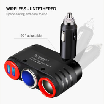 Двойна USB запалка за кола 4 в 1 120W 9-24V запалка към Usb прахосмукачки за телефон Зареждане на зарядно за кола Аксесоари