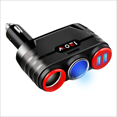 Διπλός αναπτήρας αυτοκινήτου USB 4 σε 1 120W 9-24V Αναπτήρας σε Ηλεκτρικές σκούπες τηλεφώνου USB Φόρτιση Αξεσουάρ φορτιστή αυτοκινήτου