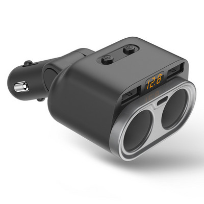 Punjač za automobil, jedan s dva dvostruka USB 80 W, višenamjenski s prekidačem Type-c 5 V 3,1 A, adapter za upaljač, prikaz napona C47