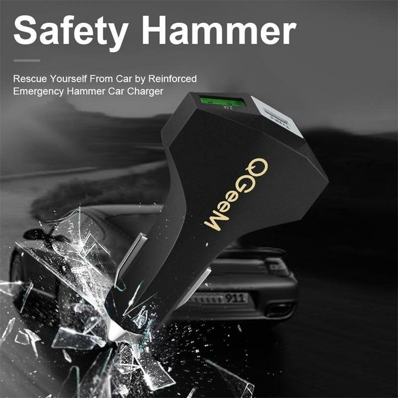 QG-CH08 30W QC 3.0 3 Încărcător de mașină USB Adaptor de încărcare rapidă 3.0 cu indicator LED pentru iPhone XS 11Pro Mi10 S20+ Note 20 OnePlus 8 Pro