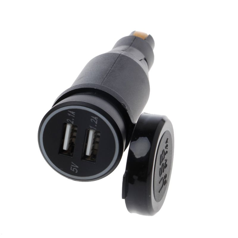 Adaptor de alimentare priză țigară USB dublu pentru motocicleta Hella DIN3.1A