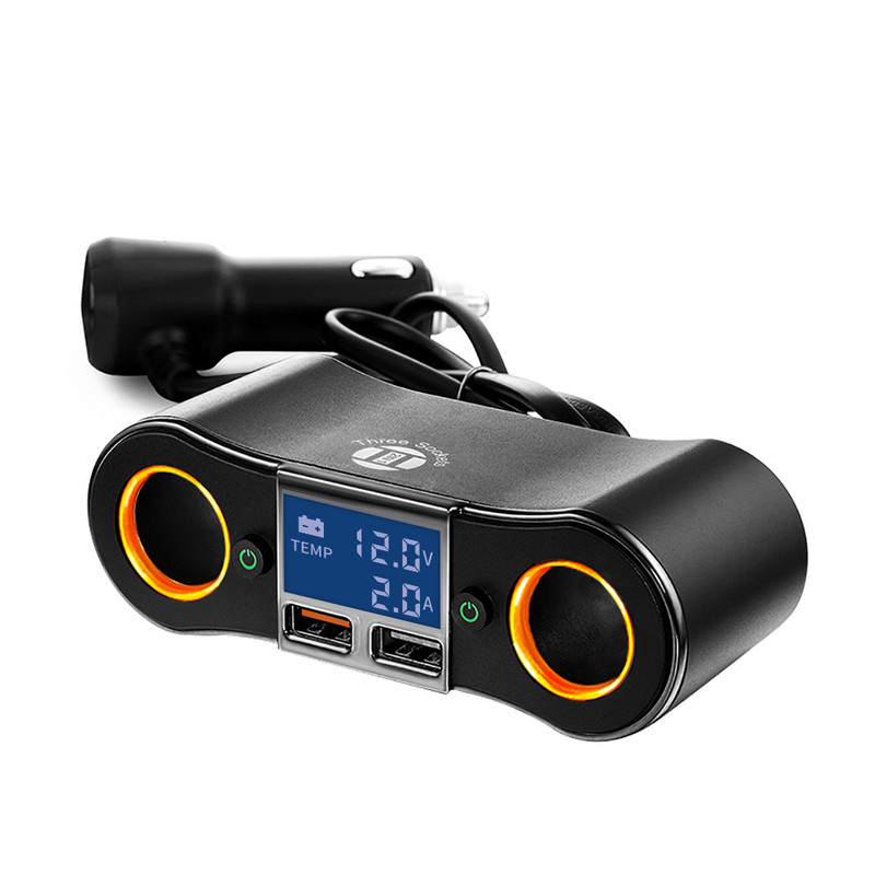CDEN φορτιστής αυτοκινήτου γρήγορης φόρτισης διαχωριστής αναπτήρα αυτοκινήτου USB QC3.0 ανίχνευσης ρεύματος μετασχηματιστής τάσης αυτοκινήτου