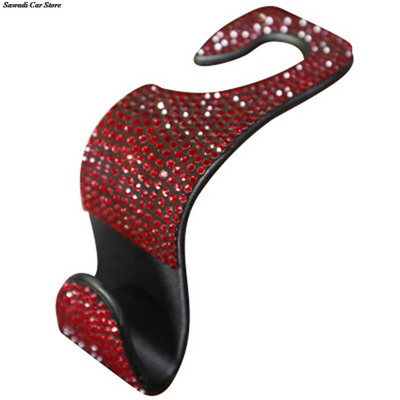 Autoistme seljatoe konks Teemant Bling Rhinestones riidepuu Auto seljatoe Universaalne peatoe kinnitus Hoiuhoidik Auto sisekujundus