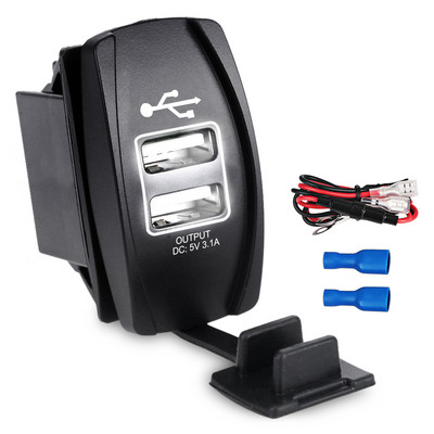 Urbanroad 12-24V veekindel paat mootorratas auto kahe USB pordiga laadija pistikupesa usb auto sigaretituli 2 pordiga adapter 3.1A