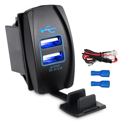 Urbanroad 12-24V veekindel paat mootorratas auto kahe USB pordiga laadija pistikupesa usb auto sigaretituli 2 pordiga adapter 3.1A