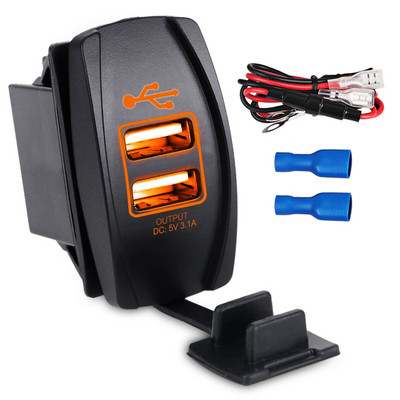 Urbanroad 12-24V veekindel paat mootorratas auto kahe USB pordiga laadija pistikupesa usb auto sigaretituli 2 pordiga adapter 3.1A