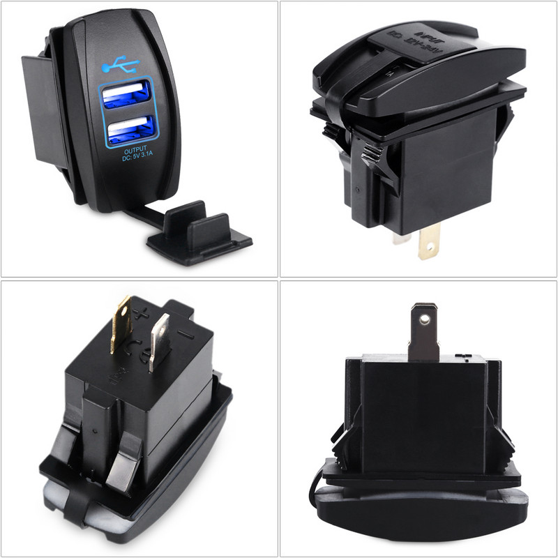 Urbanroad 12-24V veekindel paat mootorratas auto kahe USB pordiga laadija pistikupesa usb auto sigaretituli 2 pordiga adapter 3.1A