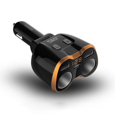 Încărcător de mașină 4.8A Brichetă de una la două Suport USB dublu Încărcare rapidă automată Adaptor pentru monitor aparat de fotografiat Splitter de putere pentru mașină M96