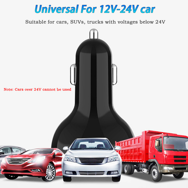 Brichetă dublă USB pentru mașină, tip C, QC 3.0, încărcător, 5 V, adaptor pentru afișaj LED, Splitter, priză de încărcare automată, accesorii electronice