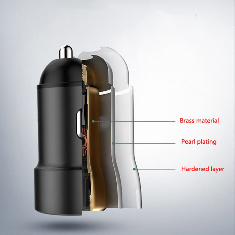 2.4A USB ātrā lādētāja automašīnas lādētājs iPhone Xr X 8 7 6 Dual USB automašīnas lādētājs Samsung Note 9 Xiaomi Mi 9 Huawei tālrunim