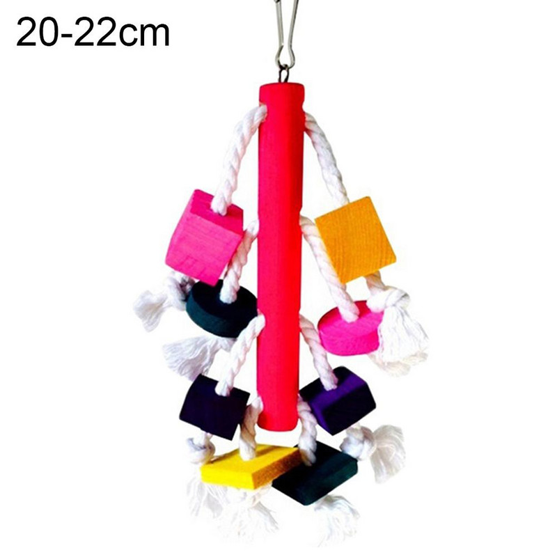 Naminių paukščių papūga medžio kaladėlės Medvilninės virvės narvas Pakabinamas stovimas kramtomasis žaislas Spalvinga vynuogių kekė Kūrybiškas įkandimams atsparus pakabukas