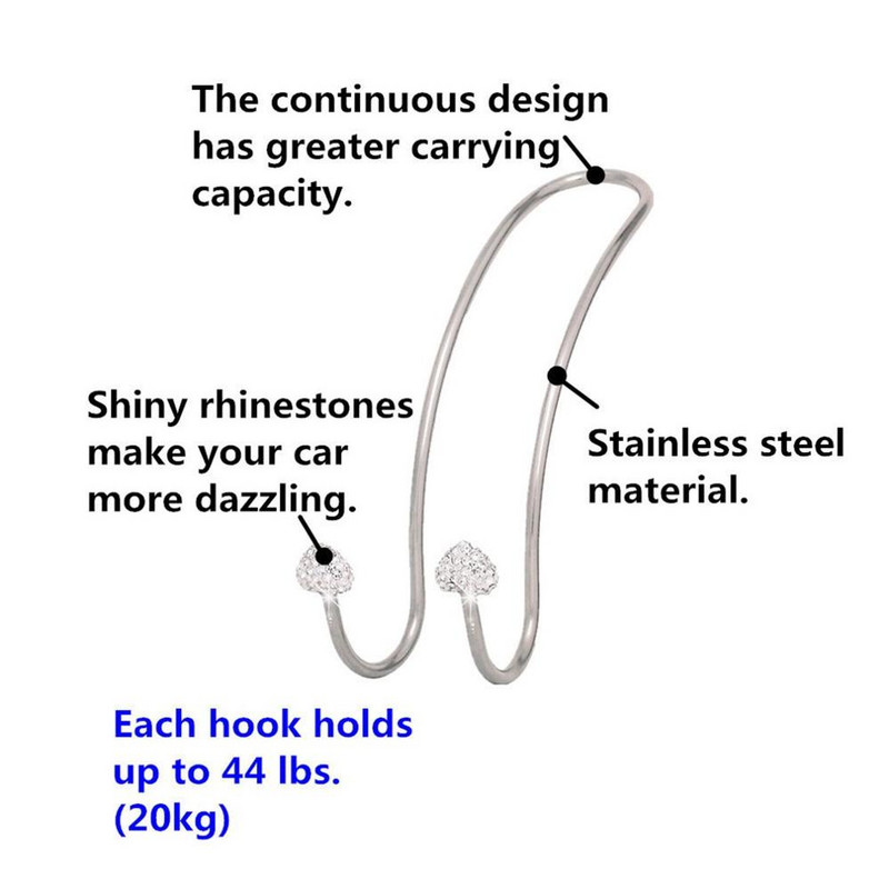 Cârlig de foraj pentru spate scaun auto Oțel inoxidabil Inimă piersică Cârlig pentru tetieră pentru mașină generic Cârlig pentru scaun auto Cadru robust