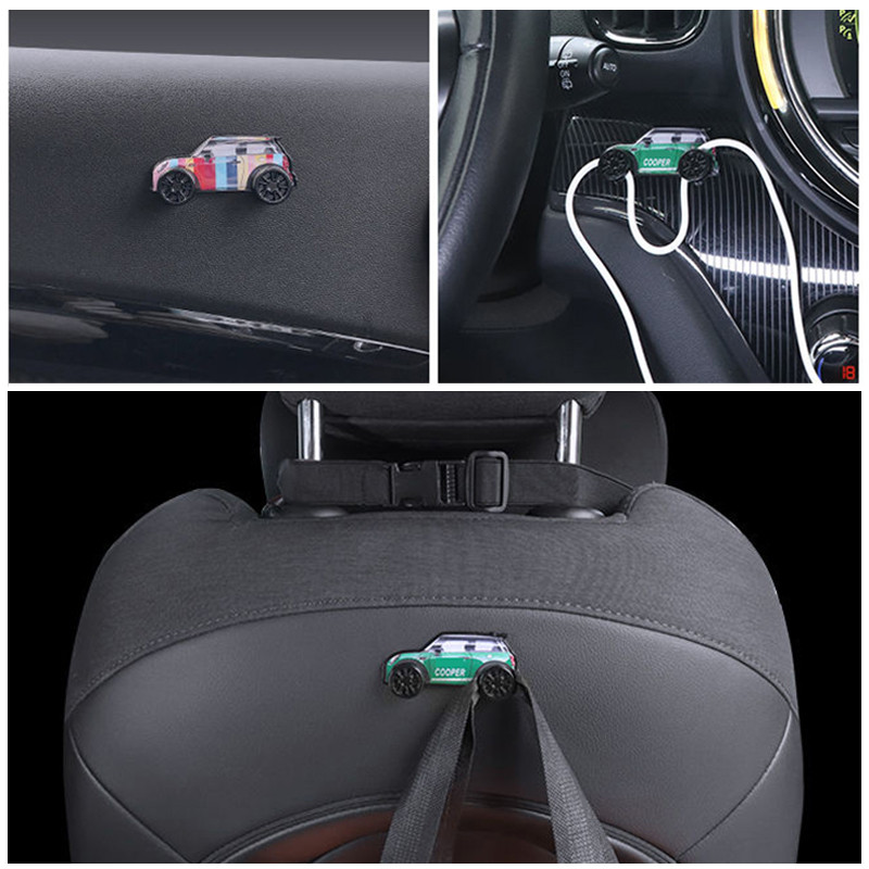 Autokujuline metallist dekoratiivne konksu kleebis Multifunktsionaalne traadiklamber MINI Cooper S JCW F54 F55 F56 F60 R55 R56 R60 R61 jaoks