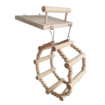 Parrots Toys Bird Swing Άσκηση Αναρρίχηση Κρεμαστή Σκάλα Γέφυρα Ξύλινο Rainbow Pet Parrot Macaw Αιώρα Πουλιά Αξεσουάρ