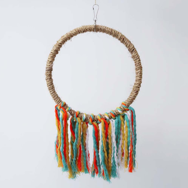 Jucărie de pasăre pentru animale de companie Coarda de bumbac Cerc Jucării pentru dezvoltarea inteligenței Mușcătură de mestecat Papagal Biban Cușcă suspendată Leagăn Jucării pentru urcare