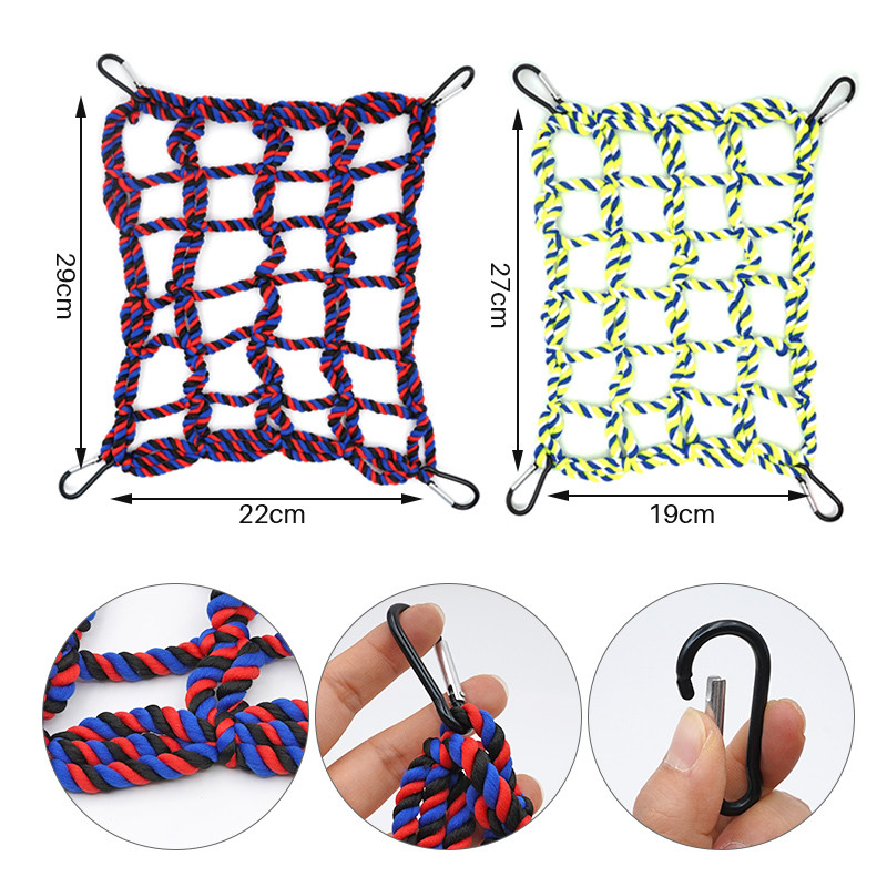 Plasa de catarare pentru pasari Coarda de nailon Papagal Coarda agatata Stand Plasa Leagan Coarda de joc Scara de mestecat Jucărie Catarame Jucării sportive