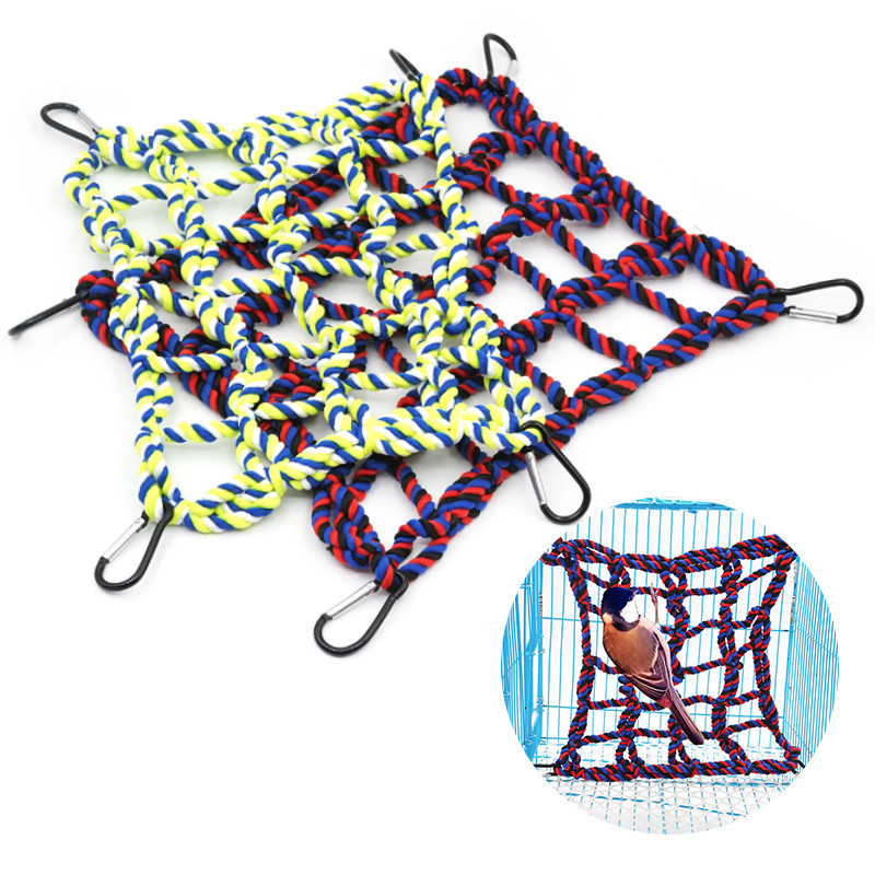 Plasa de catarare pentru pasari Coarda de nailon Papagal Coarda agatata Stand Plasa Leagan Coarda de joc Scara de mestecat Jucărie Catarame Jucării sportive