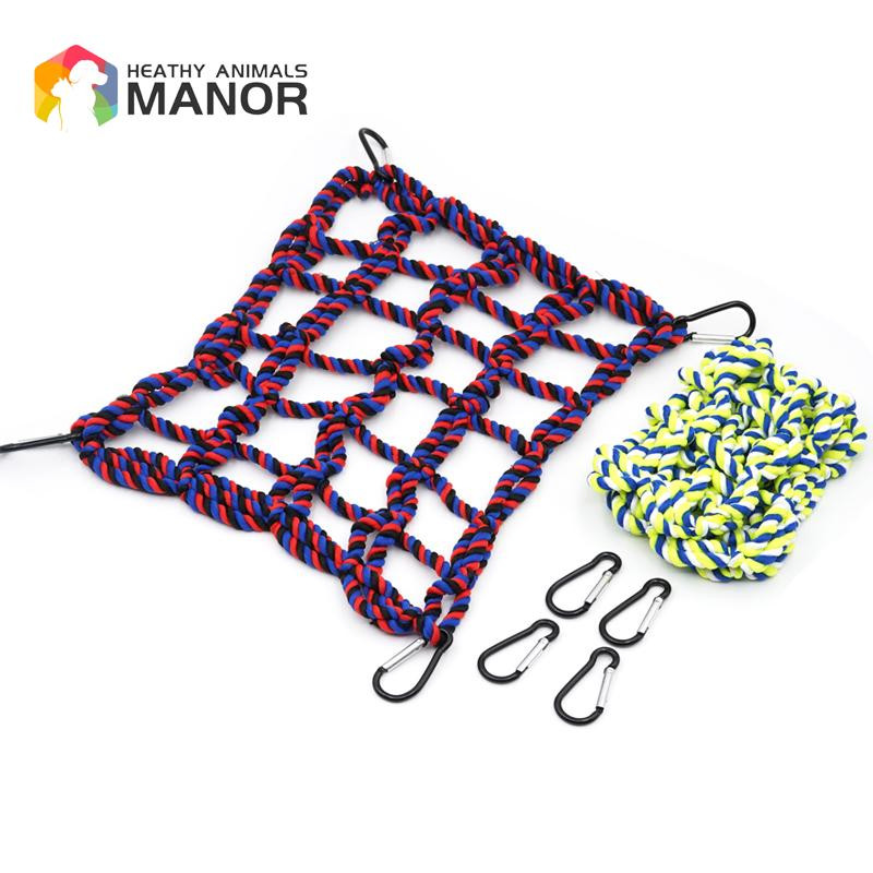 Plasa de catarare pentru pasari Coarda de nailon Papagal Coarda agatata Stand Plasa Leagan Coarda de joc Scara de mestecat Jucărie Catarame Jucării sportive