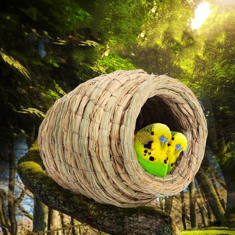 Cuib de papagal, cuib de păsări, natural, lucrat manual, cald, pentru dormitor, curte, cuști pentru păsări, accesorii pentru cuști pentru păsări